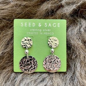 Never worn hammered silver earrings